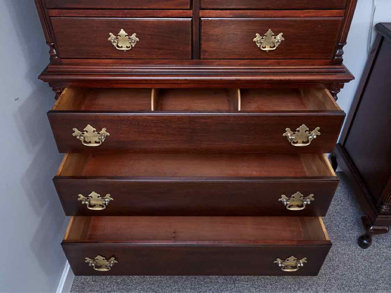 Solid Mahogany Chest With Brass Batwing Hardware