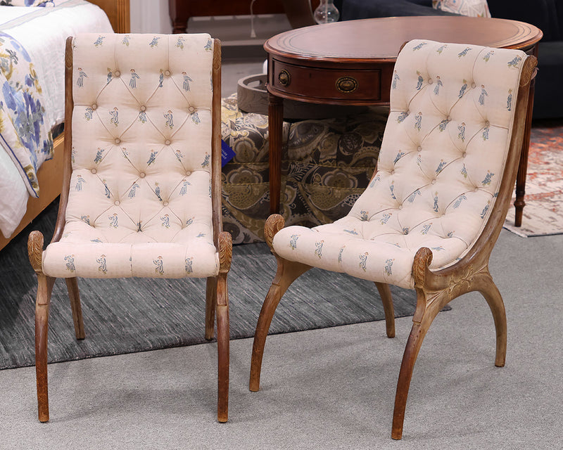 Pair of Vintage Japanese Obi Chairs