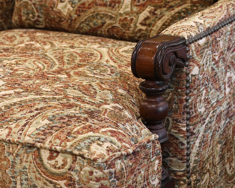 Lexington ' Bradbury' Wing Chair in Earth Tone Paisley Upholstery & Ottoman