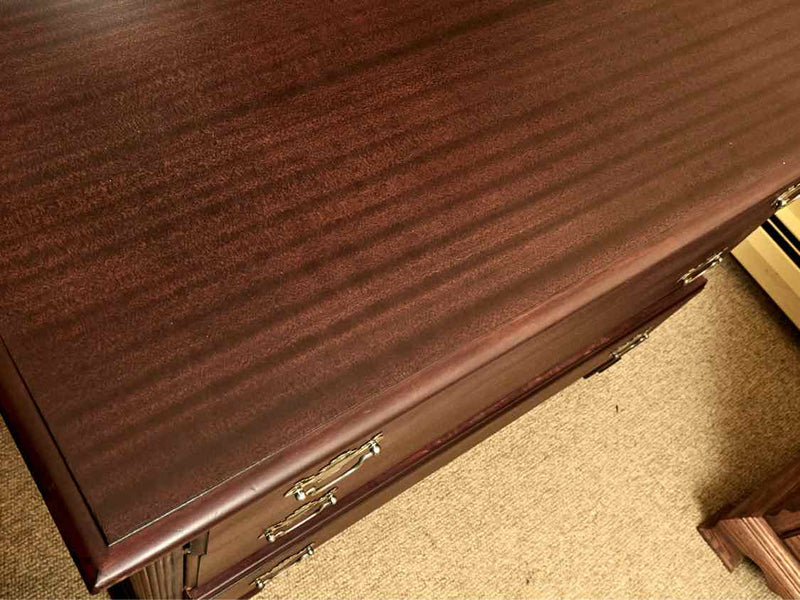 Mahogany 3 Drawer Dresser with Column Sides &  Chippendale Brass Pulls