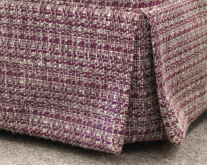 Mitchell Gold+Bob Williams Skirted Swivel Glider with Ottoman in Purple Tweed