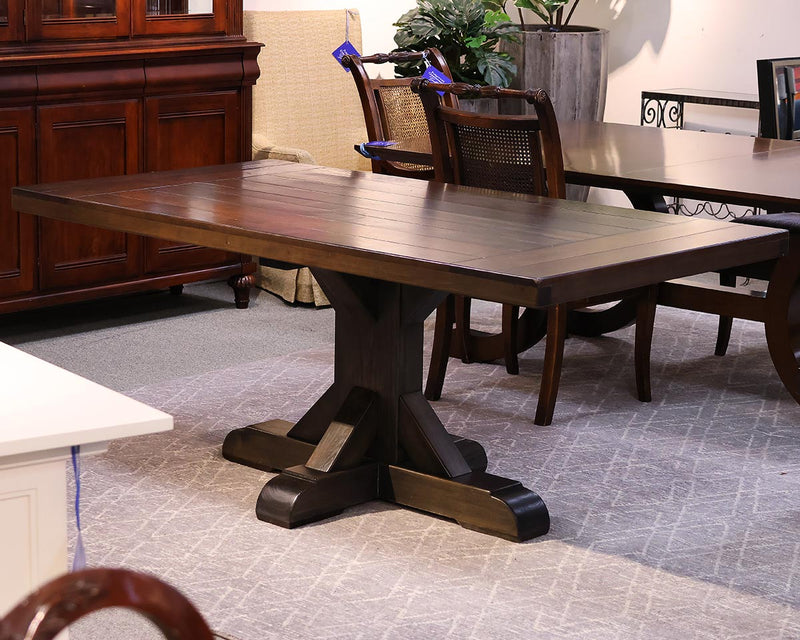 Rustic Trades ' Jameson' Walnut Dark Finish Pedestal Dining Table