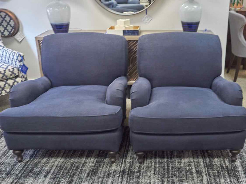 Pair of Serena & Lily 'Miramar' Chairs In Navy