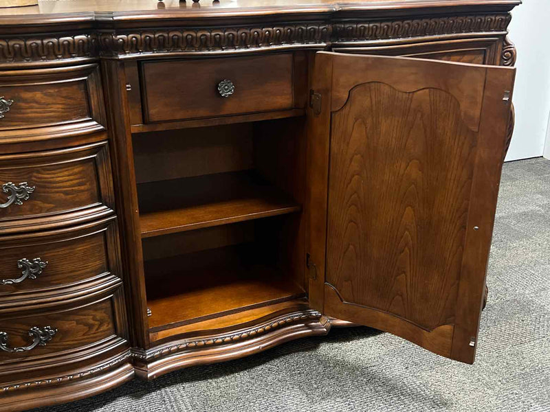 Inlaid Walnut Dresser & Mirror