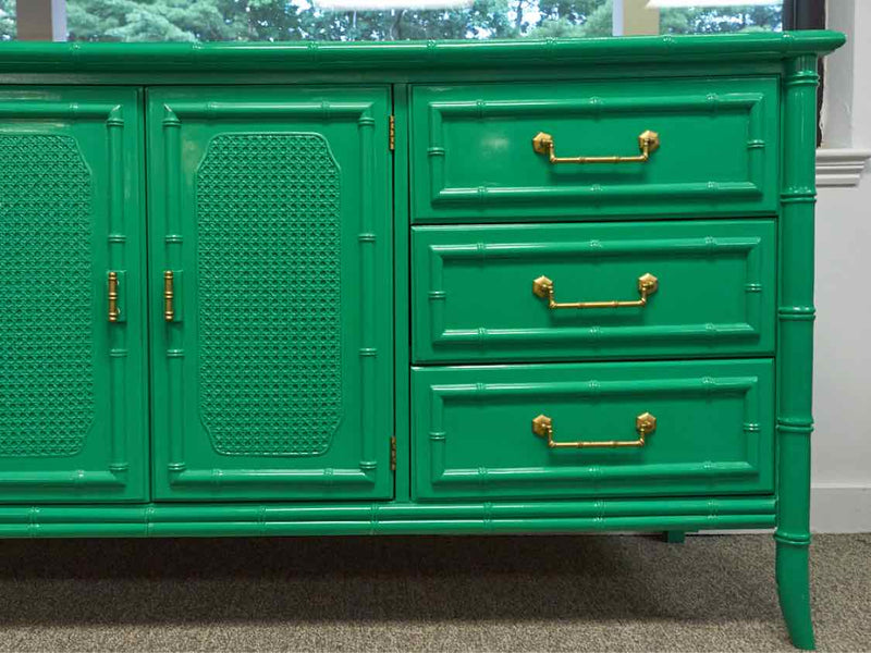 Faux Bamboo Dresser in Lime Green