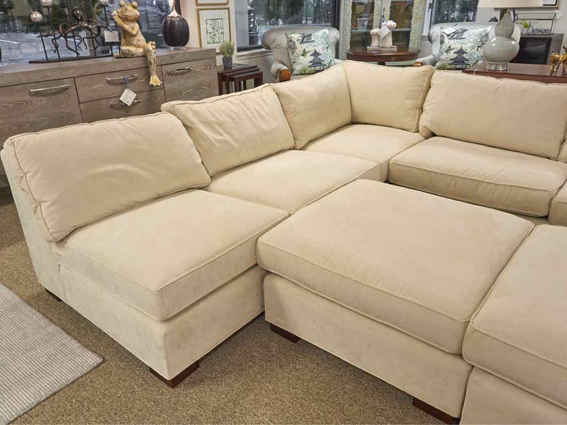 Mitchell Gold Two Piece LAF Sectional in Cream Suede