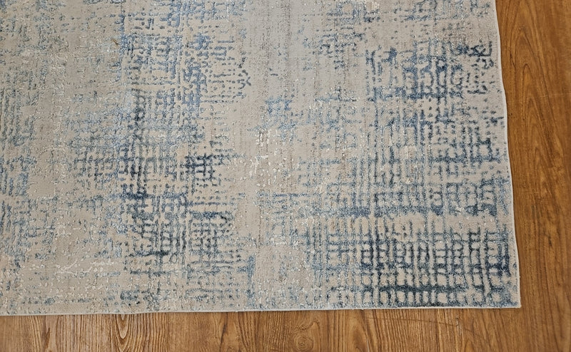 Contemporary Area Rug in Teal, Blue and Silver