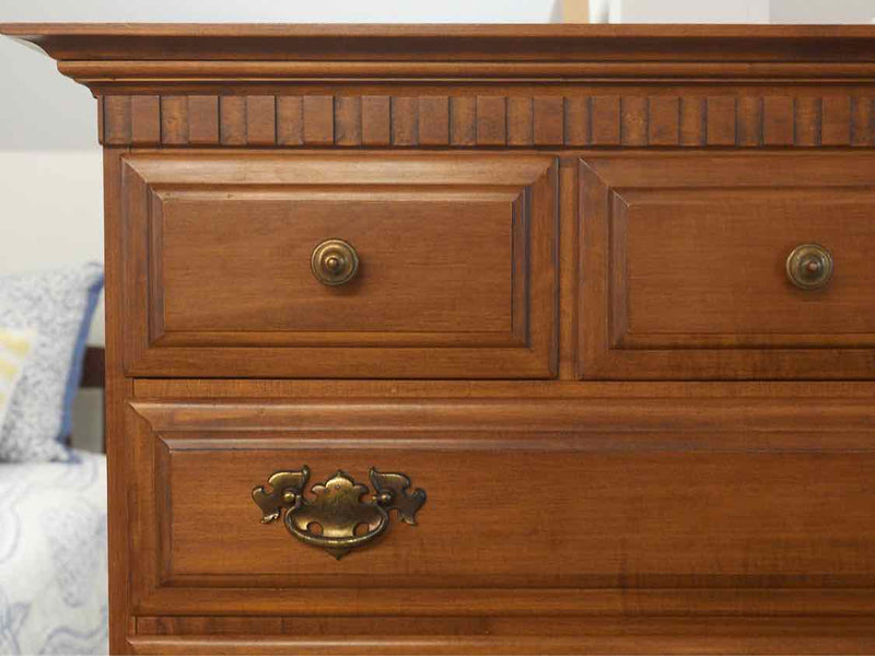 Maple 9 Drawer  Chest on Chest  with Ornate Pulls