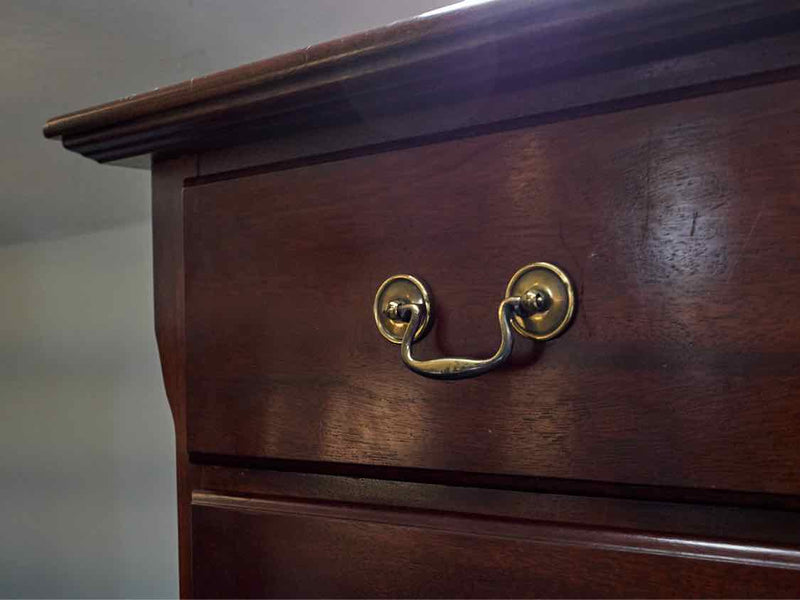 Mahogany 8 Drawer Chest with Brass Chippendale Pulls