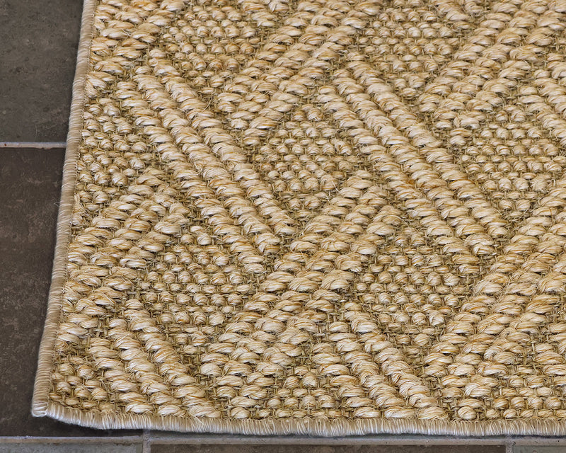 Sisal Basket Weave  Rubber Back Area Rug