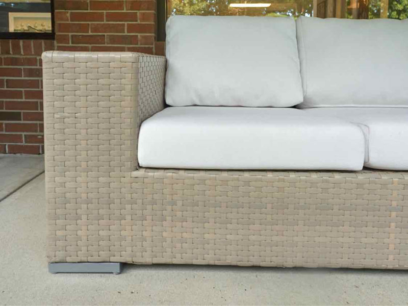 Pelican Reef Gray Resin Wicker Outdoor Track Arm Sofa