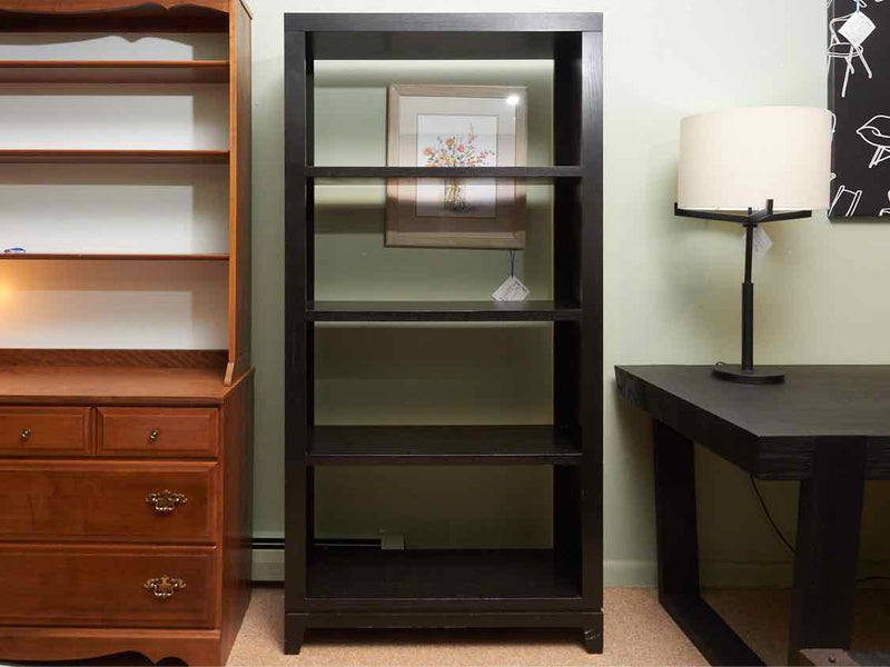 Black Open Bookcase with 4 Shelves