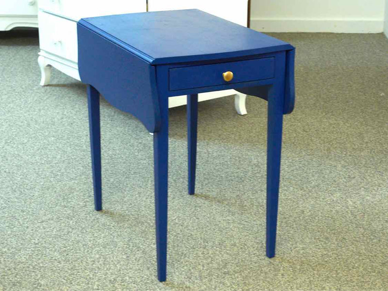 Royal Blue Dropleaf Table