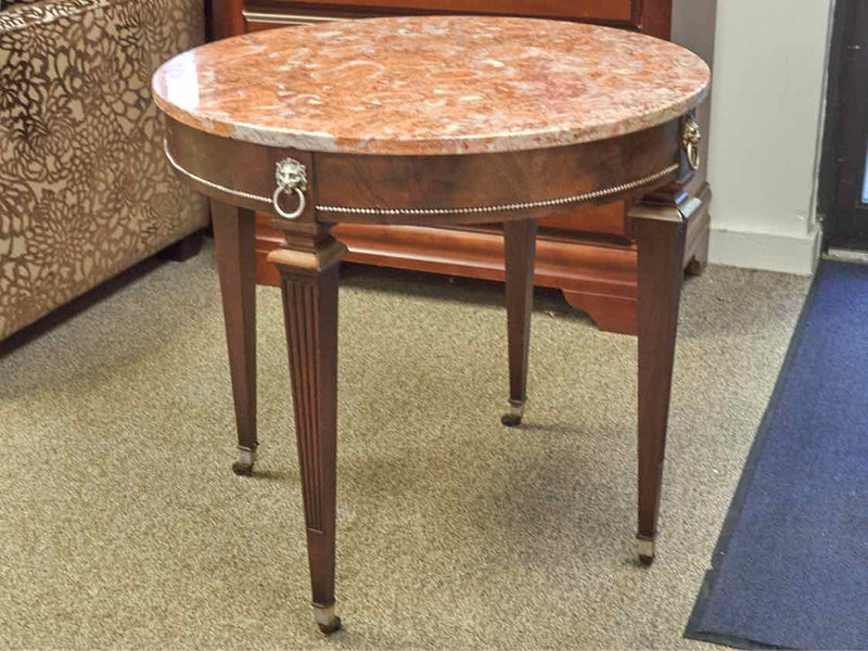 Hollywood Regency Marble Top Accent Table