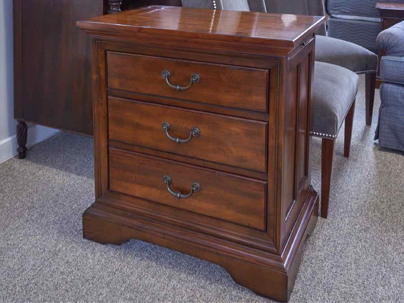 Three Drawer Cherry Nightstand W/ Extension