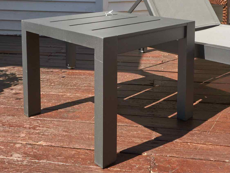 RH  Agean Aluminum Outdoor Lounge Chair & Side Table