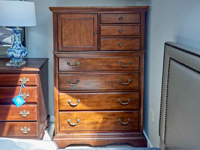 Crescent Furniture Dark Cherry Chifforobe With Antiqued Hardware