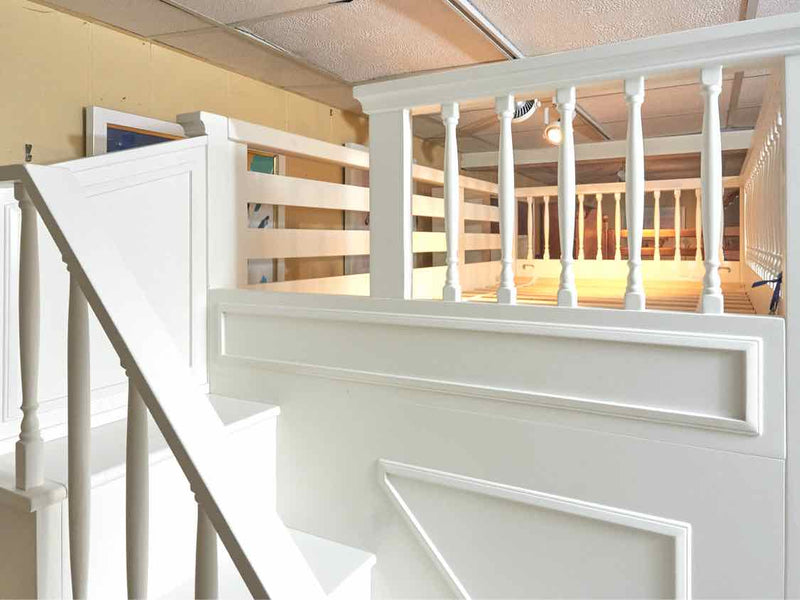 Pottery Barn 'Fillmore' White Twin Over Twin  Loft Bed Stairs & Desk Bunkbed