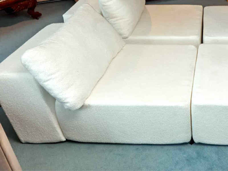 Inside Weather Modular Armless Chair Chaise Ottoman In Boucle Aspen