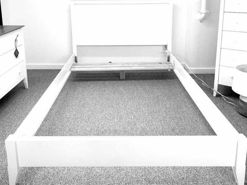 Queen Bed in White with Beadboard Panel