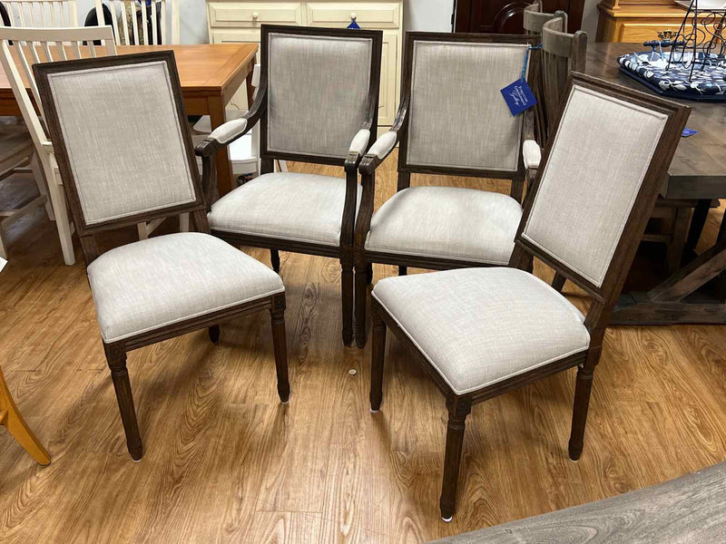 RH Set of 4 Vintage French Square Back Dining Chairs