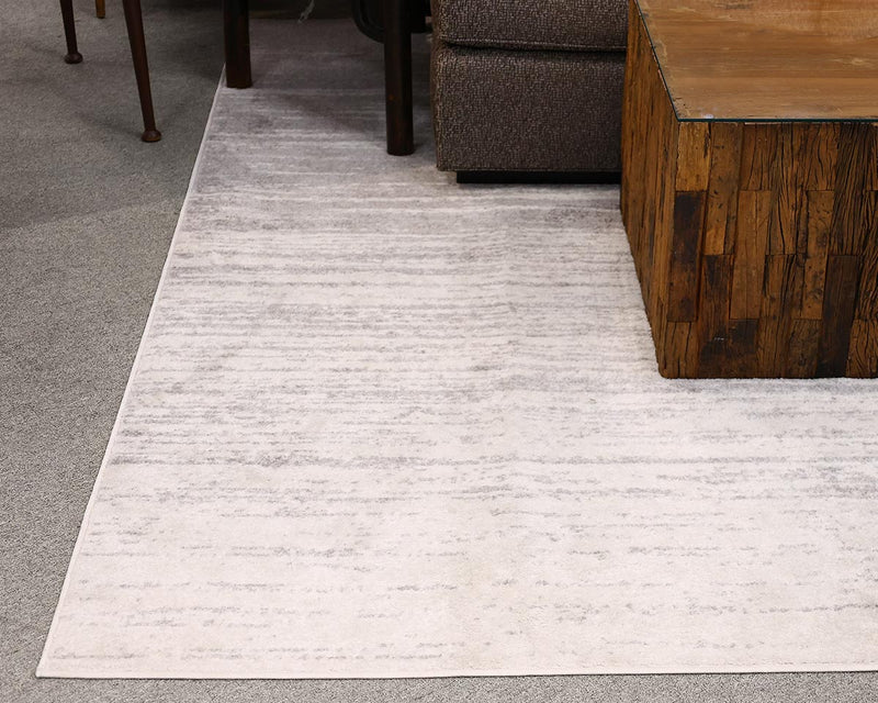 Grey & White Square Area Rug