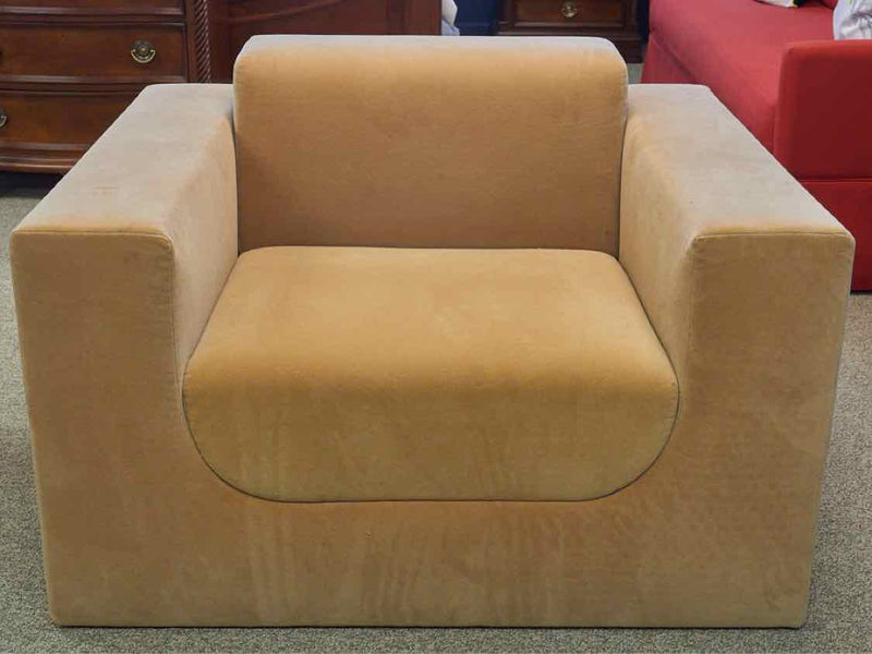 RH Mohair Upholstered  Arm Chair in Melon