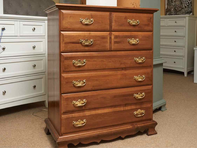 Rock Maple 4 Drawer Chest With Brass Handles