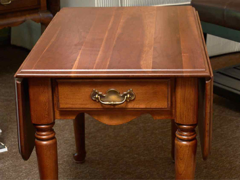 Cherry Drop Leaf 1 Drawer Side Table