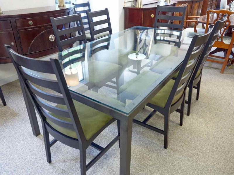 Room & Board Glass Table & Set of 8 Chairs