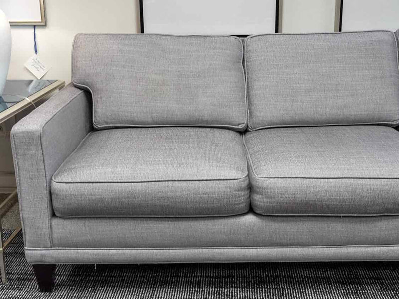 Rowe 89" 3-Cushion Track Arm Sofa in Grey Linen Weave on Tapered Legs