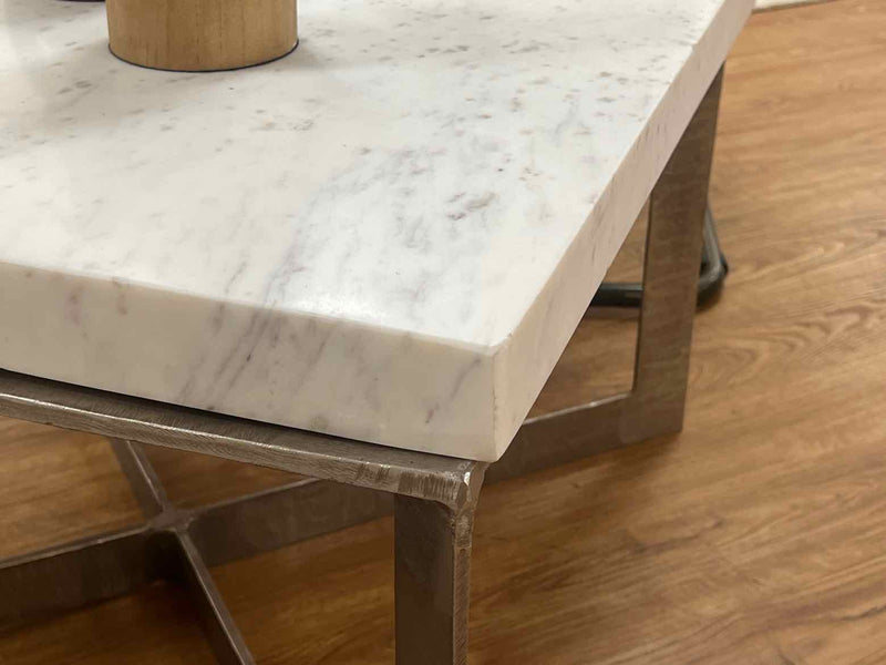 Marble & Silver Side Table