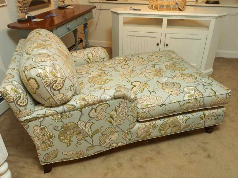 Ballard Design 'Crewel Embroidery Floral Design 'Linen Upholstered  Chaise