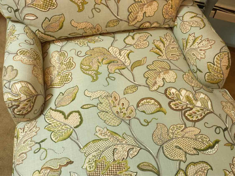 Ballard Design 'Crewel Embroidery Floral Design 'Linen Upholstered  Chaise