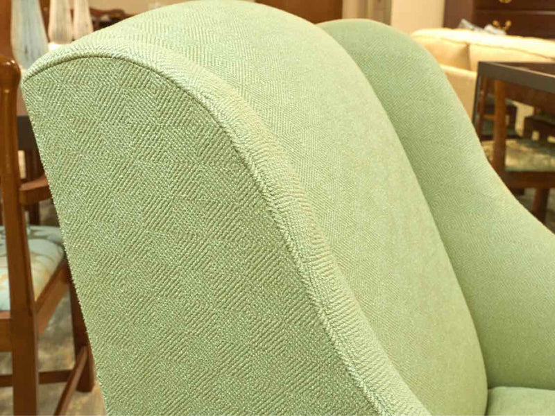 Ethan Allen Tightback Arm Chair in Seafoam