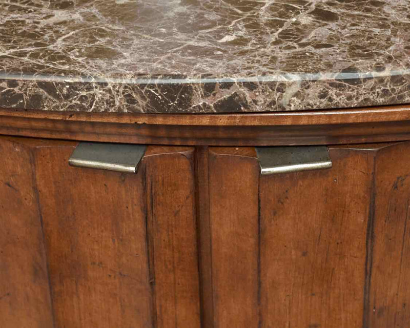 Marble Top 2 Door Side Drum  Table