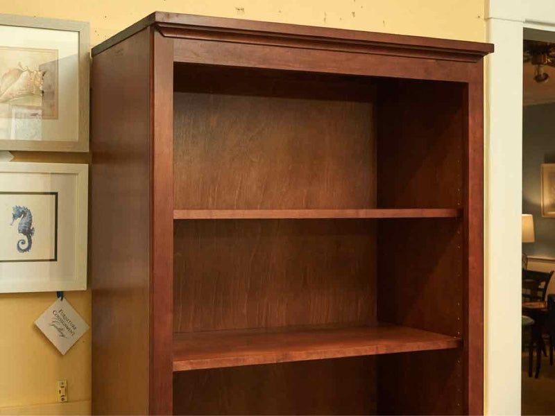 Maple Bookcase with Mahogany Stain and 4 Adjustable Shelves & 2 Doors