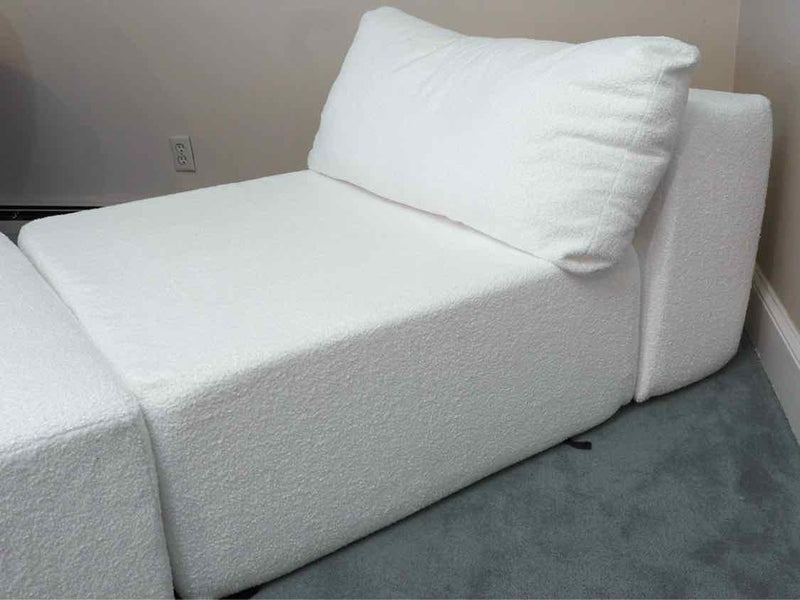 Inside Weather Modular Armless Chair Chaise Ottoman In Boucle Aspen