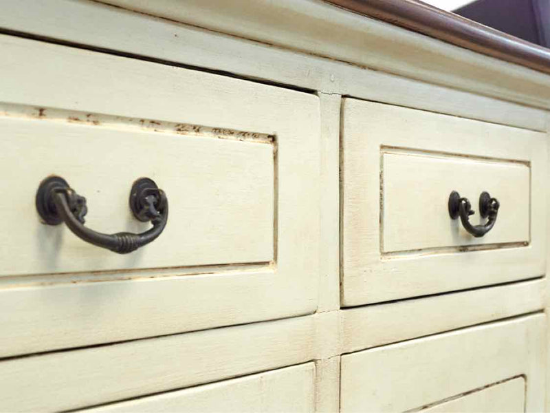 Rustic Plank Top Sideboard in Cream