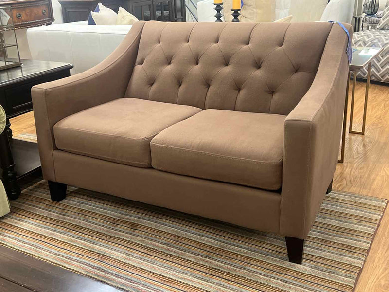 Macy's Brown Tufted Loveseat