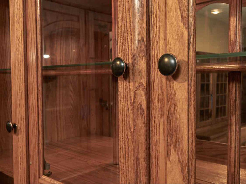 Oak 4 Glass Door 4 Drawer 4 Lower Door China Cabinet