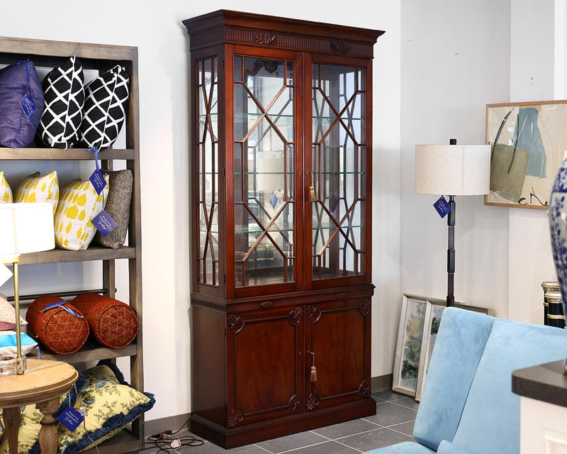 Stuart Swan Mahogany Chippendale Display Cabinet