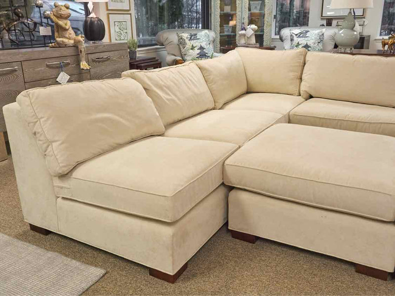 Mitchell Gold Two Piece LAF Sectional in Cream Suede