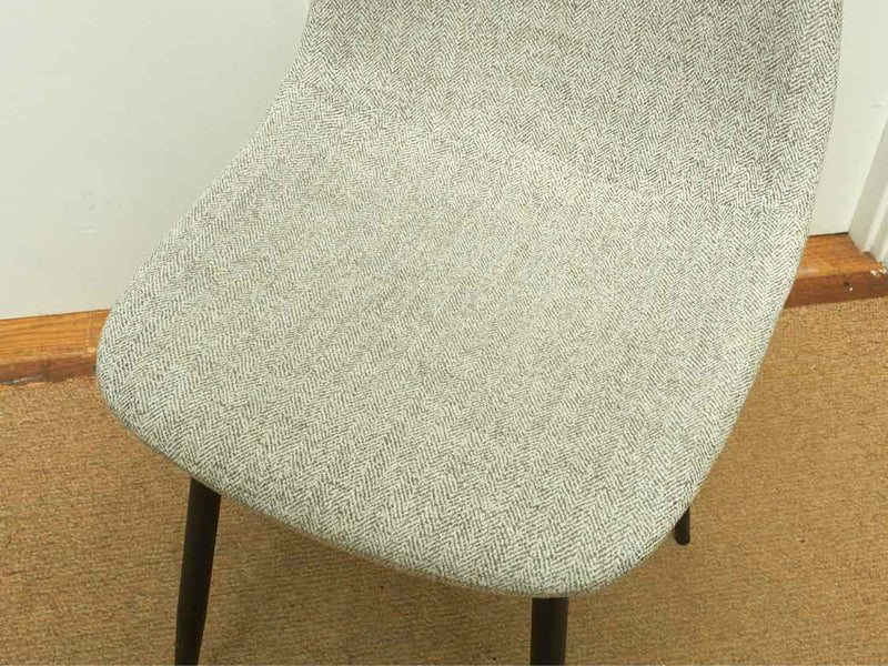 Pair of West Elm Mid Century Grey Upholstered Dining Chairs