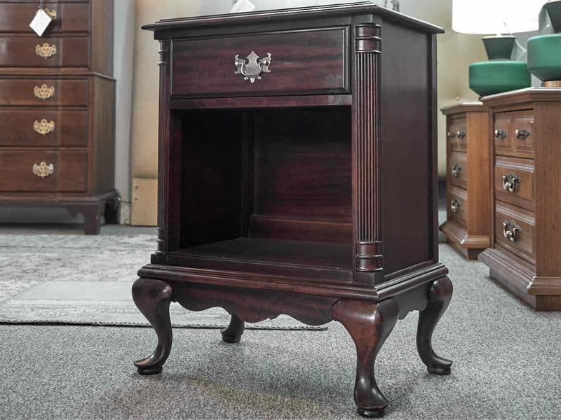 Solid Mahogany Nightstand with Queen Anne Legs