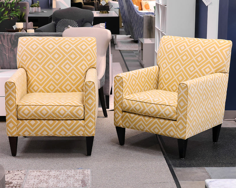 Pair of Rowe Upholstered Arm Charis