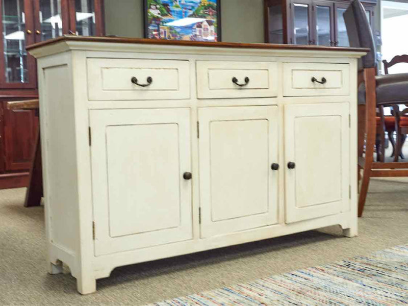 Rustic Plank Top Sideboard in Cream