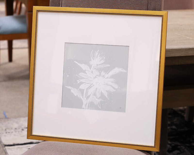 "Echinacea II" Matted Silouette Print in Gold Frame