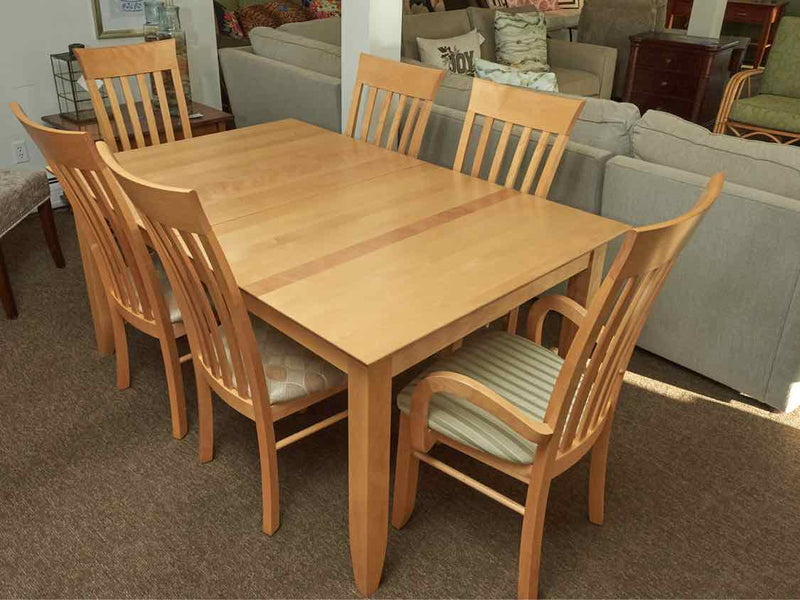 Canadel  Maple Dining Table &  2 Leaves 6 Chairs Set