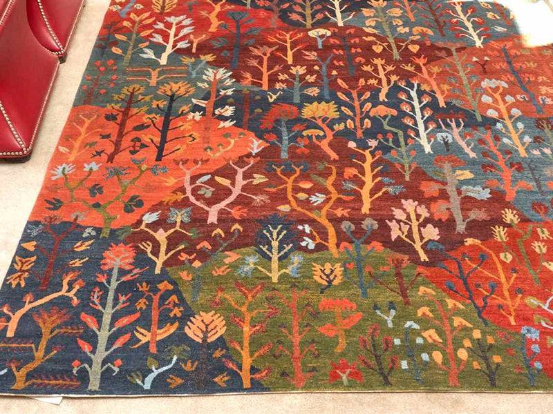 Hand Made Nepal "Jungle" Wool Area Rug